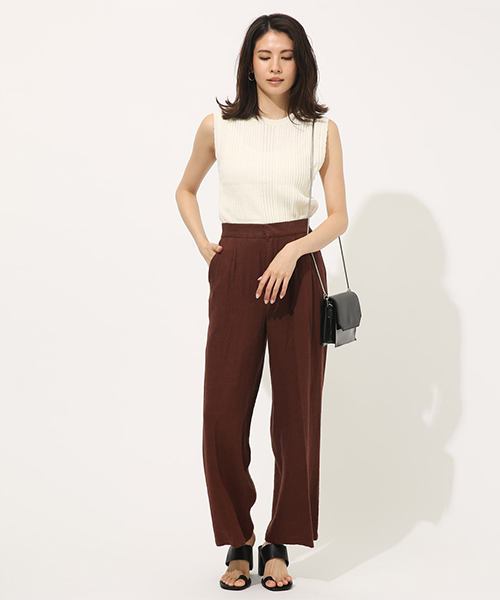 AZUL by moussy(アズールバイマウジー)の「LINEN WIDE PANTS / リネンワイドパンツ(その他パンツ・レディース・ブラウン/ベージュ系その他・SMALL/MEDIUM)」の17枚目の写真