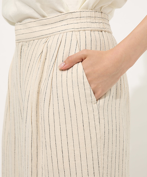 AZUL by moussy(アズールバイマウジー)の「LINEN WIDE PANTS / リネンワイドパンツ(その他パンツ・レディース・ブラウン/ベージュ系その他・SMALL/MEDIUM)」の4枚目の写真
