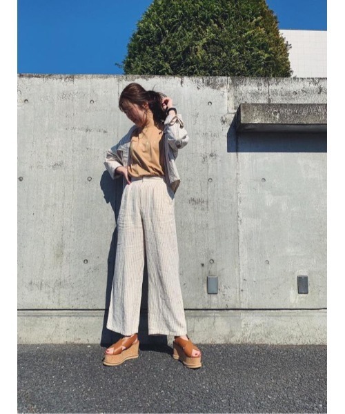 AZUL by moussy(アズールバイマウジー)の「LINEN WIDE PANTS / リネンワイドパンツ(その他パンツ・レディース・ブラウン/ベージュ系その他・SMALL/MEDIUM)」の19枚目の写真
