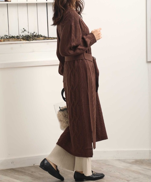 classicalelf（クラシカルエルフ）の「ベルト付きケーブルニット