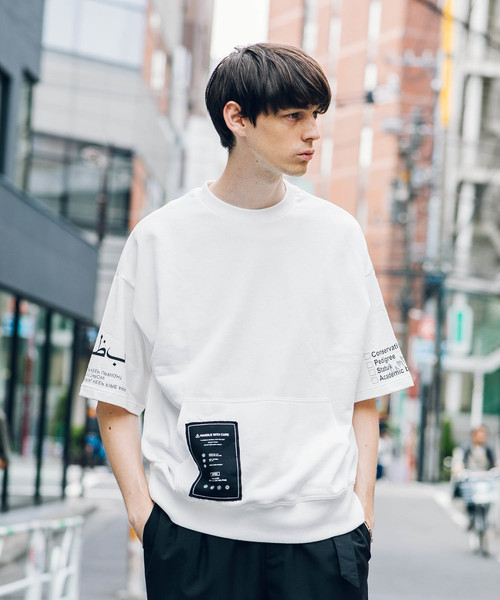 STUDIOUS(ステュディオス)の「【STUDIOUS】アラビアプリント半袖トレーナー(Tシャツ/カットソー・メンズ・オレンジ/ホワイト/ブラック・1/2)」の8枚目の写真