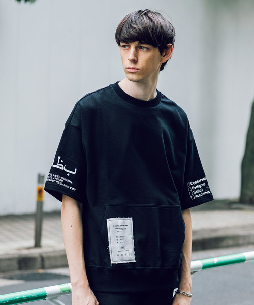 STUDIOUS(ステュディオス)の「【STUDIOUS】アラビアプリント半袖トレーナー(Tシャツ/カットソー・メンズ・オレンジ/ホワイト/ブラック・1/2)」の7枚目の写真