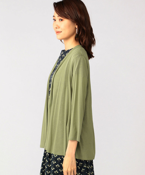 DECOY SINCE 1981（デコイシンスイチキュウハチイチ）の「【ひやさらコットンシリーズ】ショートカーディガン（カーディガン/ボレロ・レディース・ベージュ/ネイビー/カーキ・LL/M size/L size）」の4枚目の写真