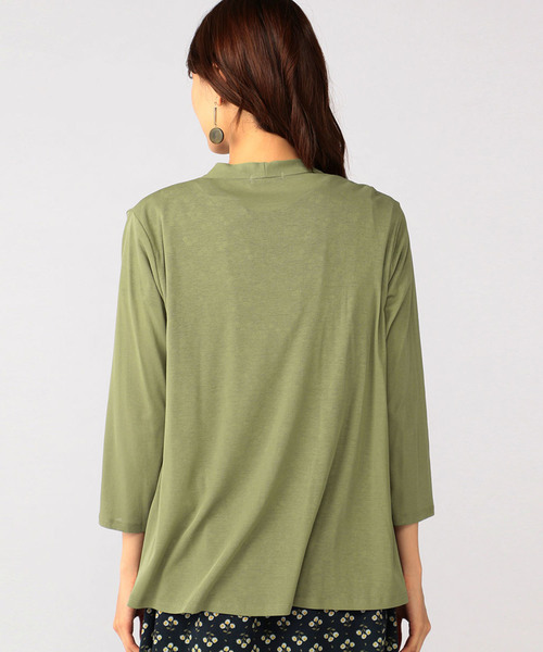 DECOY SINCE 1981（デコイシンスイチキュウハチイチ）の「【ひやさらコットンシリーズ】ショートカーディガン（カーディガン/ボレロ・レディース・ベージュ/ネイビー/カーキ・LL/M size/L size）」の5枚目の写真