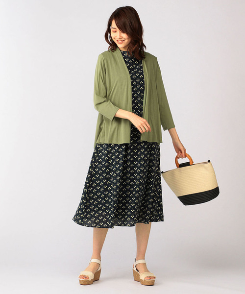 DECOY SINCE 1981（デコイシンスイチキュウハチイチ）の「【ひやさらコットンシリーズ】ショートカーディガン（カーディガン/ボレロ・レディース・ベージュ/ネイビー/カーキ・LL/M size/L size）」の11枚目の写真