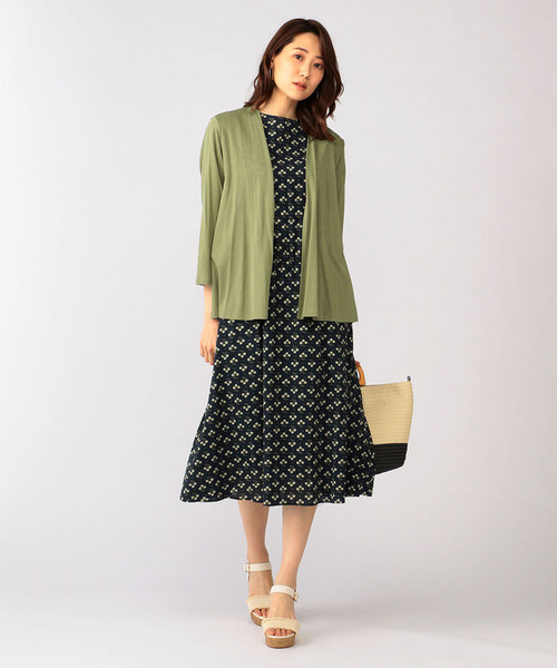 DECOY SINCE 1981（デコイシンスイチキュウハチイチ）の「【ひやさらコットンシリーズ】ショートカーディガン（カーディガン/ボレロ・レディース・ベージュ/ネイビー/カーキ・LL/M size/L size）」の12枚目の写真