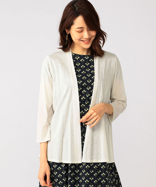 DECOY SINCE 1981（デコイシンスイチキュウハチイチ）の「【ひやさらコットンシリーズ】ショートカーディガン（カーディガン/ボレロ・レディース・ベージュ/ネイビー/カーキ・LL/M size/L size）」の18枚目の写真