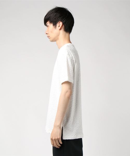 GGD(ジージーディー)の「日本製wパイル5分Tee(Tシャツ/カットソー・メンズ・ホワイト/ブラック・2/3)」の3枚目の写真