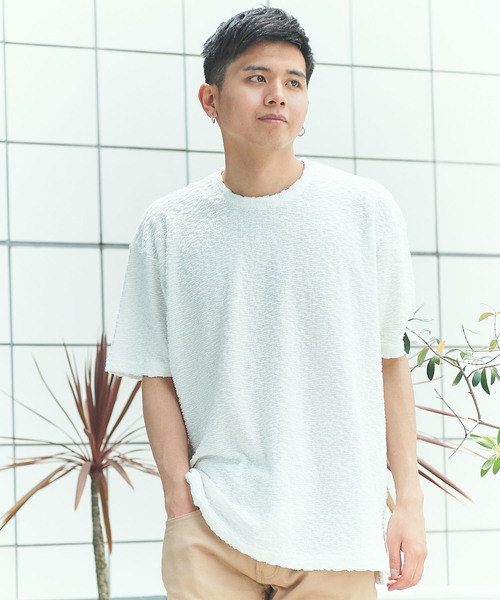 GGD(ジージーディー)の「日本製wパイル5分Tee(Tシャツ/カットソー・メンズ・ホワイト/ブラック・2/3)」の1枚目の写真