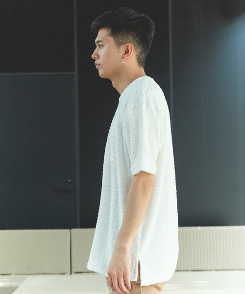 GGD(ジージーディー)の「日本製wパイル5分Tee(Tシャツ/カットソー・メンズ・ホワイト/ブラック・2/3)」の5枚目の写真