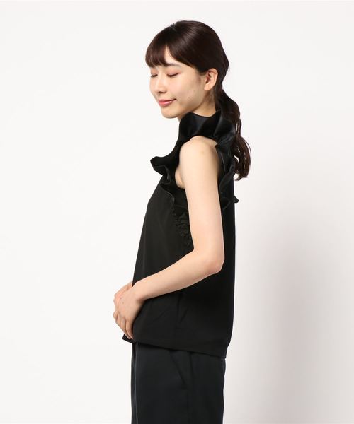 KOBE LETTUCE（コウベレタス）の「ショルダーフリルノースリーブトップス（Tシャツ/カットソー・レディース・オフホワイト/ライトベージュ/ブラウン/ブラック・FREE）」の5枚目の写真