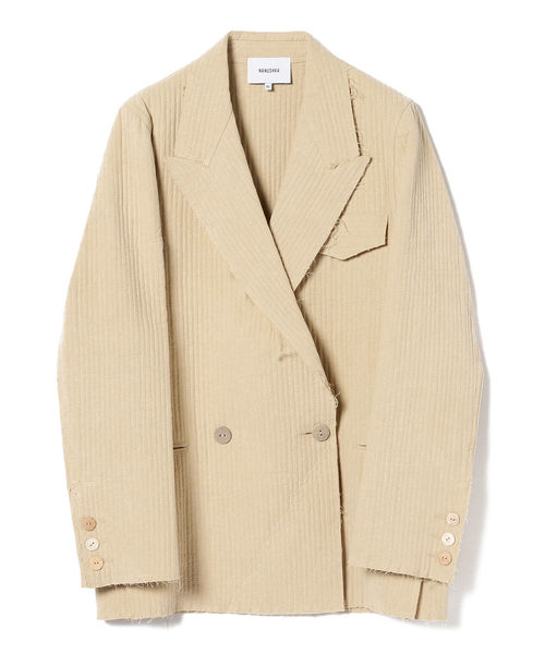 Demi-Luxe BEAMS(デミルクス ビームス)の「NANUSHKA / ウォッシュドコットン 2ボタンダブルジャケット(テーラードジャケット)」|オフホワイト