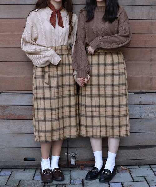 PairPair(ペアペア)の「コーデュロイ&チェック柄アソートベルト付ナロースカート(スカート・レディース・ベージュ/ネイビー/アイボリー/その他・FREE)」の19枚目の写真