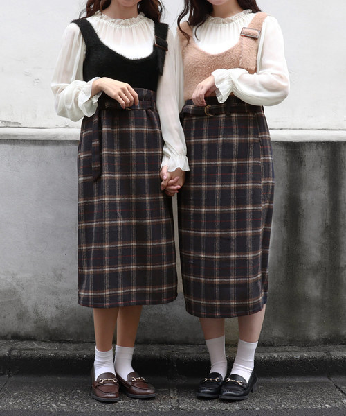 PairPair(ペアペア)の「コーデュロイ&チェック柄アソートベルト付ナロースカート(スカート・レディース・ベージュ/ネイビー/アイボリー/その他・FREE)」の14枚目の写真