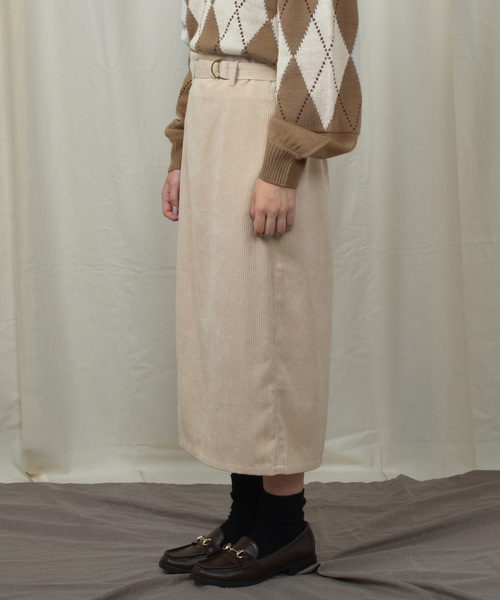 PairPair(ペアペア)の「コーデュロイ&チェック柄アソートベルト付ナロースカート(スカート・レディース・ベージュ/ネイビー/アイボリー/その他・FREE)」の10枚目の写真