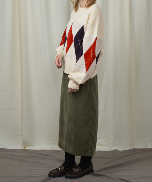 PairPair(ペアペア)の「コーデュロイ&チェック柄アソートベルト付ナロースカート(スカート・レディース・ベージュ/ネイビー/アイボリー/その他・FREE)」の7枚目の写真