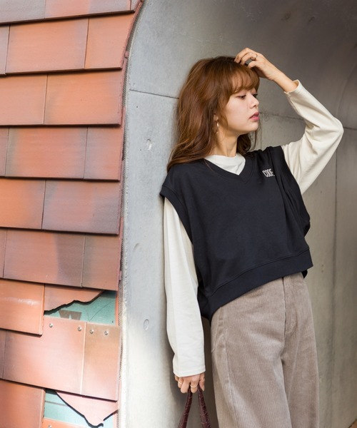 SpRay(スプレイ)の「ベストSETシャツ(Tシャツ/カットソー・レディース・ブラック/ブラウン/グリーン/パープル・FREE)」の16枚目の写真