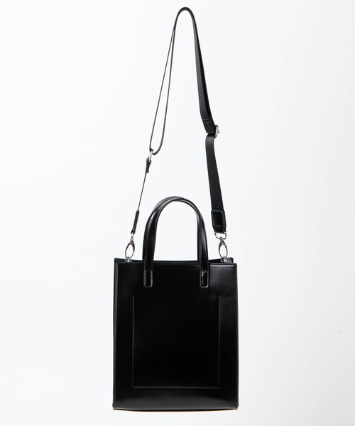 WEGO（ウィゴー）の「WEGO/2wayフェイクレザーポケットショルダー付きトートバッグ（トートバッグ・レディース・ブラック/ワイン/シルバー/その他5/その他1/その他3/その他4/その他2・FREE）」の9枚目の写真