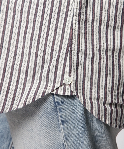 goa（ゴア）の「ｺｯﾄﾝﾘﾈﾝｽﾄﾗｲﾌﾟﾎﾞﾀﾝｶｼｭｸｰﾙｼｬﾂ（シャツ/ブラウス・レディース・アイボリー・FREE）」の2枚目の写真