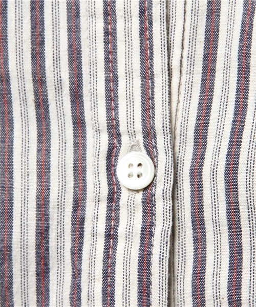 goa（ゴア）の「ｺｯﾄﾝﾘﾈﾝｽﾄﾗｲﾌﾟﾎﾞﾀﾝｶｼｭｸｰﾙｼｬﾂ（シャツ/ブラウス・レディース・アイボリー・FREE）」の3枚目の写真