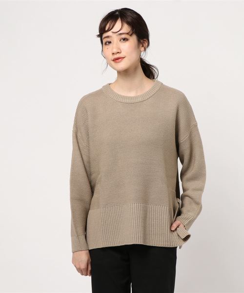 Green　Parks（グリーンパークス）の「サイドリボンニットプルオーバー　＊★（ニット/セーター・レディース・ブラック/ベージュ/アイボリー/ライトカーキ・FREE）」の3枚目の写真