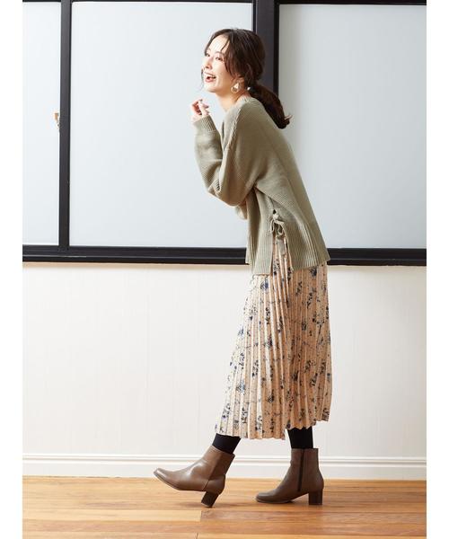 Green　Parks（グリーンパークス）の「サイドリボンニットプルオーバー　＊★（ニット/セーター・レディース・ブラック/ベージュ/アイボリー/ライトカーキ・FREE）」の18枚目の写真