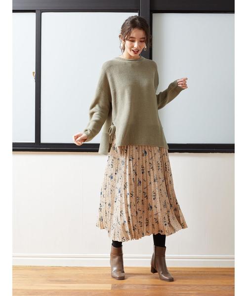 Green　Parks（グリーンパークス）の「サイドリボンニットプルオーバー　＊★（ニット/セーター・レディース・ブラック/ベージュ/アイボリー/ライトカーキ・FREE）」の17枚目の写真