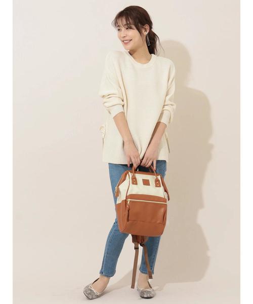 Green　Parks（グリーンパークス）の「サイドリボンニットプルオーバー　＊★（ニット/セーター・レディース・ブラック/ベージュ/アイボリー/ライトカーキ・FREE）」の14枚目の写真