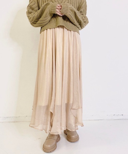 VANNIE U（ヴァニーユー）の「オーロラフレアスカート（スカート・レディース・ホワイト/ライトグリーン/ブルー/ベージュ・FREE）」の3枚目の写真