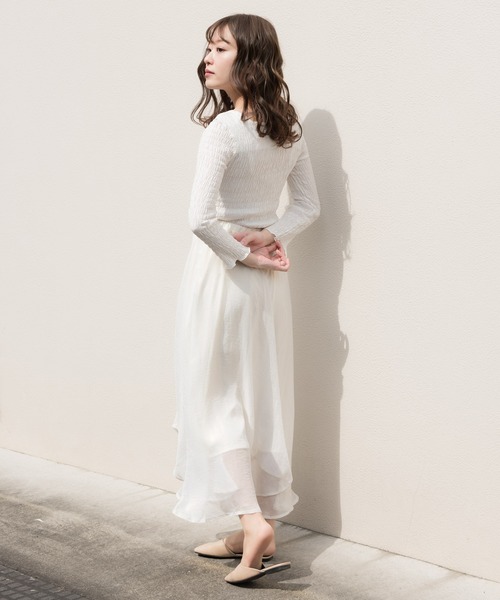 VANNIE U（ヴァニーユー）の「オーロラフレアスカート（スカート・レディース・ホワイト/ライトグリーン/ブルー/ベージュ・FREE）」の14枚目の写真