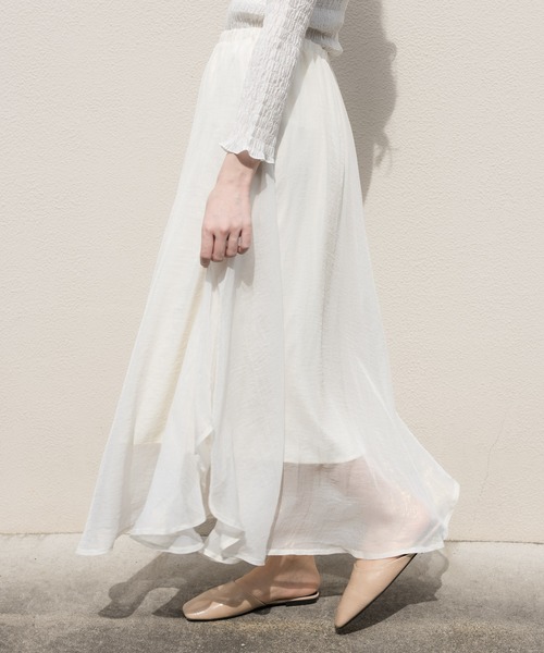 VANNIE U（ヴァニーユー）の「オーロラフレアスカート（スカート・レディース・ホワイト/ライトグリーン/ブルー/ベージュ・FREE）」の7枚目の写真