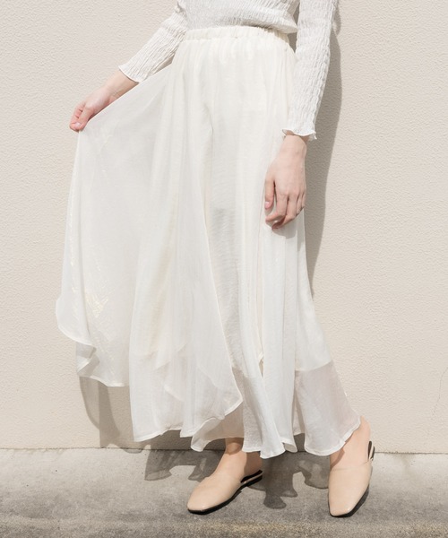 VANNIE U（ヴァニーユー）の「オーロラフレアスカート（スカート・レディース・ホワイト/ライトグリーン/ブルー/ベージュ・FREE）」の10枚目の写真