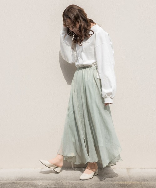 VANNIE U（ヴァニーユー）の「オーロラフレアスカート（スカート・レディース・ホワイト/ライトグリーン/ブルー/ベージュ・FREE）」の6枚目の写真