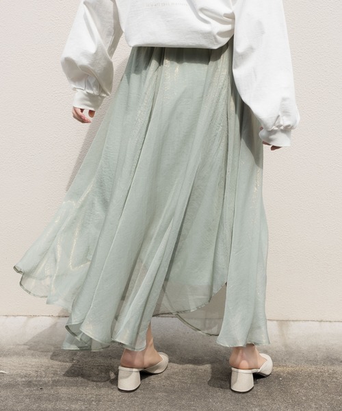 VANNIE U（ヴァニーユー）の「オーロラフレアスカート（スカート・レディース・ホワイト/ライトグリーン/ブルー/ベージュ・FREE）」の8枚目の写真