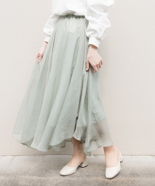 VANNIE U（ヴァニーユー）の「オーロラフレアスカート（スカート・レディース・ホワイト/ライトグリーン/ブルー/ベージュ・FREE）」の18枚目の写真