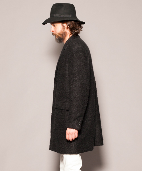 MONKEY TIME(モンキータイム)の「<MT×Chees> ∴ L/INLAY CHESTR/アウター ◆(ステンカラーコート・メンズ・ブラック/ライトグレー・MEDIUM/LARGE)」の10枚目の写真