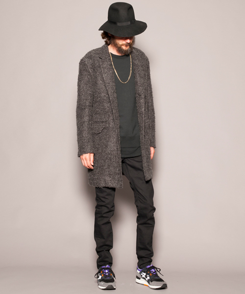 MONKEY TIME(モンキータイム)の「<MT×Chees> ∴ L/INLAY CHESTR/アウター ◆(ステンカラーコート・メンズ・ブラック/ライトグレー・MEDIUM/LARGE)」の13枚目の写真