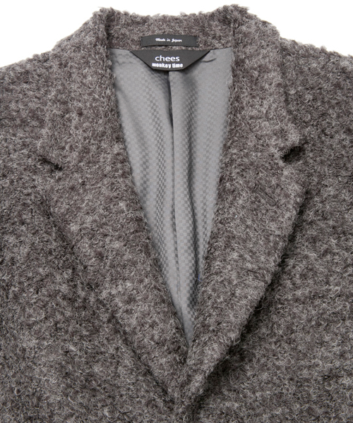 MONKEY TIME(モンキータイム)の「<MT×Chees> ∴ L/INLAY CHESTR/アウター ◆(ステンカラーコート・メンズ・ブラック/ライトグレー・MEDIUM/LARGE)」の3枚目の写真