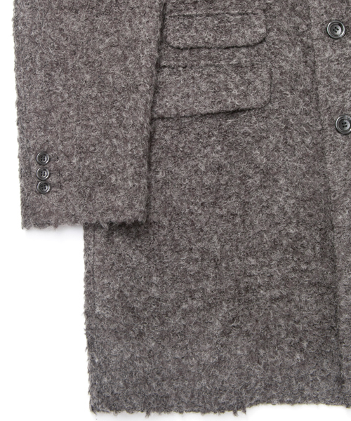 MONKEY TIME(モンキータイム)の「<MT×Chees> ∴ L/INLAY CHESTR/アウター ◆(ステンカラーコート・メンズ・ブラック/ライトグレー・MEDIUM/LARGE)」の5枚目の写真