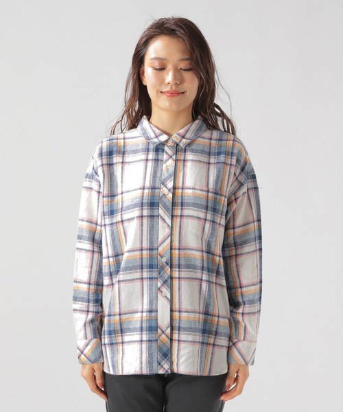 BAYFLOW(ベイフロー)の「リネンチェックシャツ(シャツ/ブラウス・レディース・イエロー/ブルー/グリーン・SMALL/MEDIUM)」の14枚目の写真