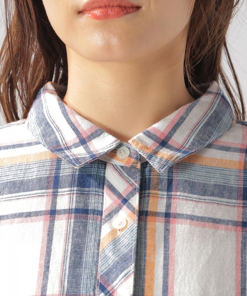BAYFLOW(ベイフロー)の「リネンチェックシャツ(シャツ/ブラウス・レディース・イエロー/ブルー/グリーン・SMALL/MEDIUM)」の17枚目の写真