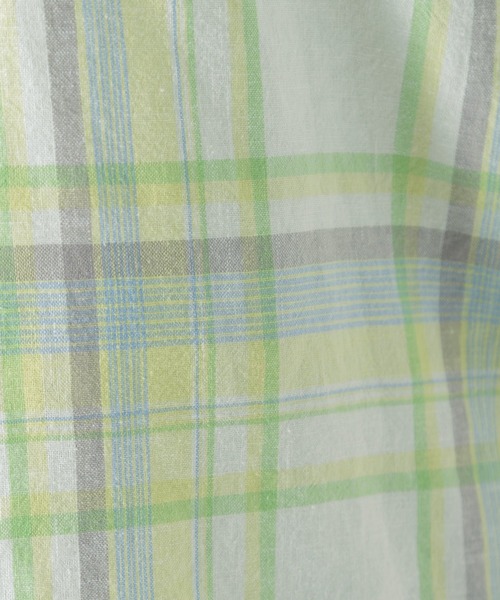 BAYFLOW(ベイフロー)の「リネンチェックシャツ(シャツ/ブラウス・レディース・イエロー/ブルー/グリーン・SMALL/MEDIUM)」の12枚目の写真