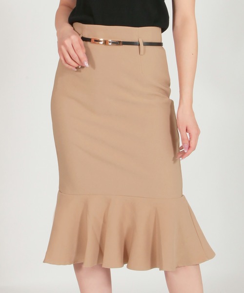 ベルト付きミディ丈マーメイドスカート/510687（スカート）｜JULIA BOUTIQUE（ジュリアブティック）のファッション通販