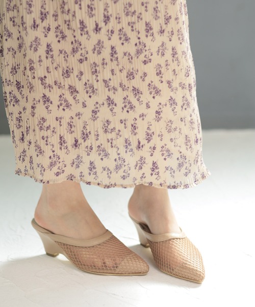 SESTO（セスト）の「ポインテッドトゥウエッジメッシュシアーミュールサンダル（サンダル・レディース・ブラック/ベージュ・L/S/3L/LL/M）」の20枚目の写真