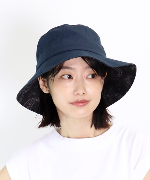 salle de bal（サルデバル）の「▽ ST:UV LONG BRIM BUCKET バケットハット（ハット・レディース・ブラック/オフホワイト/ベージュ/ネイビー/グレー・FREE）」の5枚目の写真