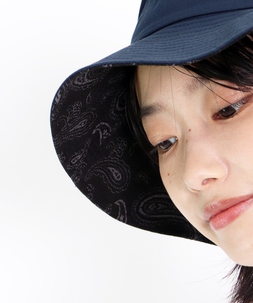 salle de bal（サルデバル）の「▽ ST:UV LONG BRIM BUCKET バケットハット（ハット・レディース・ブラック/オフホワイト/ベージュ/ネイビー/グレー・FREE）」の6枚目の写真