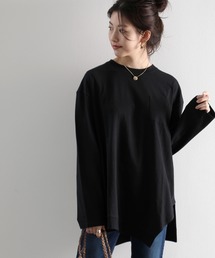 classicalelf | アシンメトリー・ビッグシルエットクルーネック無地ロングカットソー(長袖)(Tシャツ/カットソー)