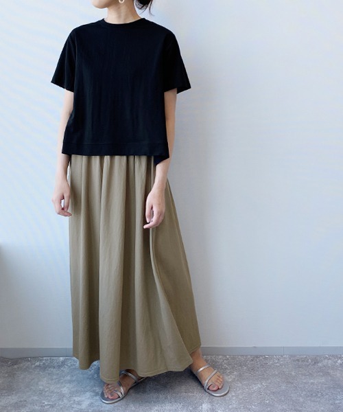 LAKOLE(ラコレ)の「【接触冷感】コンパクトピケマキシスカート / LAKOLE(スカート・レディース・ダークブラウン/カーキ/ブラック/ライトベージュ・MEDIUM/SMALL)」の13枚目の写真