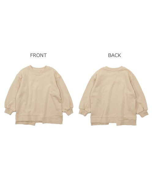 devirock（デビロック）の「BIGシルエット切替スウェットトレーナー（スウェット・キッズ・ホワイト/ブラック/ベージュ/ライトオリーブ/ブルー系その他/パープル系その他・110cm/100cm/120cm/130cm/140cm/150cm/160cm）」の13枚目の写真