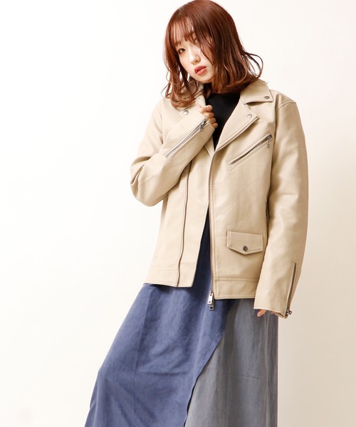 YAMAHA STAR MOTORCYCLES ロイヤルスター レザージャケット BIKE STAR】PUレザー ダブルWライダーズジャケット（ライダース